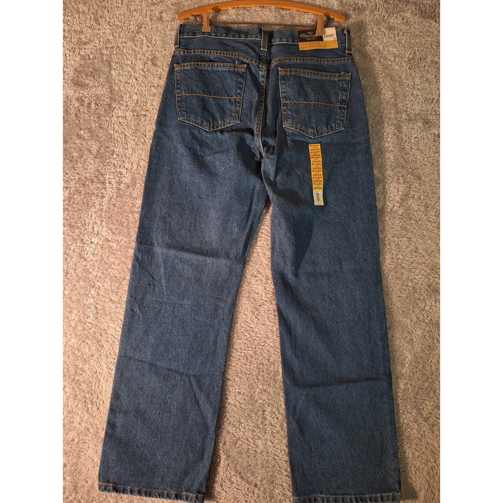 NWT Faded Glory Mens Relaxed Fit Jeans 30x30 Straight Blue Denim Classic Casual - Picture 2 of 11